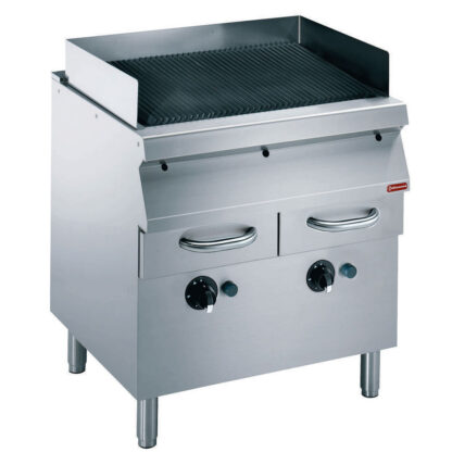 Gas grill, grill in cast iron, on pedestal