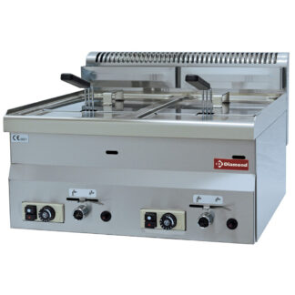 Gas fryer, 2 basins 8 liters -Top-
