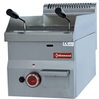 Lava stone gas grill with cast iron cooking grid -Top-
