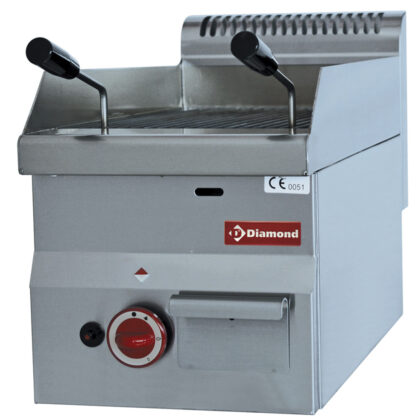 Lava stone gas grill with cast iron cooking grid -Top-