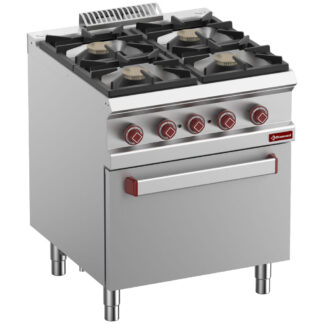 Gas range 4 burners, electric oven GN 2/1
