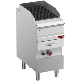 Gas steam grill, module 1/2, grid in cast iron "double sided"