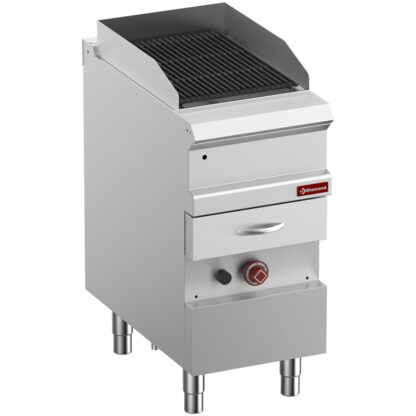 Gas steam grill, module 1/2, grid in cast iron "double sided"