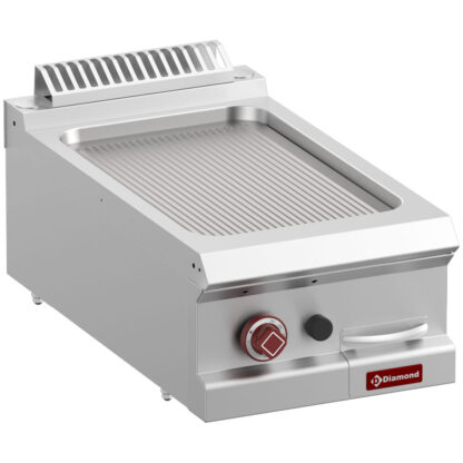 Gas ribbed fry top, module 1/2  -Top-