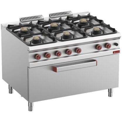 Stove 6 burners on MAXI gas oven