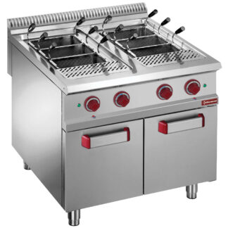 Gas pasta cooker, 2 tanks 40 liters, on closed cupboard (without baskets)