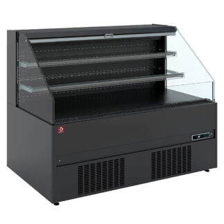 Semi-wall refrigerated unit, self-service, open - BLACK