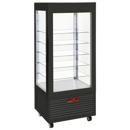 Display 4 sides TÂ° positive, 5 glass shelves, ventilated, 480 Lit, BLACK