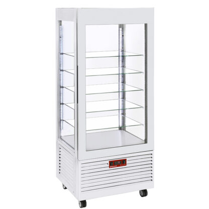 Display 4 sides TÂ° negative, 5 glass shelves, ventilated, 480 Lit, WHITE