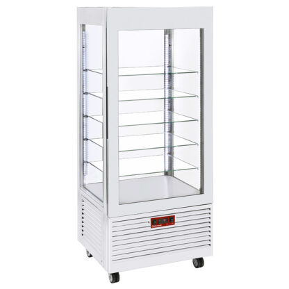 Display 4 sides TÂ° positive, 5 glass shelves, ventilated, 480 Lit, WHITE
