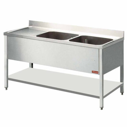 Sink 2 tanks and 1 drain surface