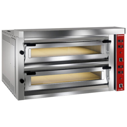 Electric pizza oven "extra large", 2x 6 pizzas 350mm - FULL refractory stone