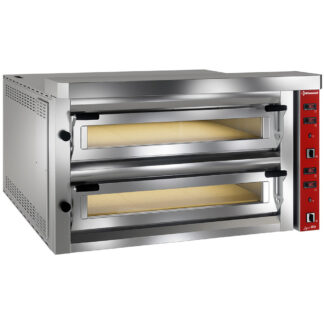Electric pizza oven "extra large", 2x 9 pizzas 350mm - FULL refractory stone
