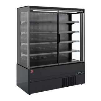 Refrigerated wall element, self-service, swing doors - FULL BLACK