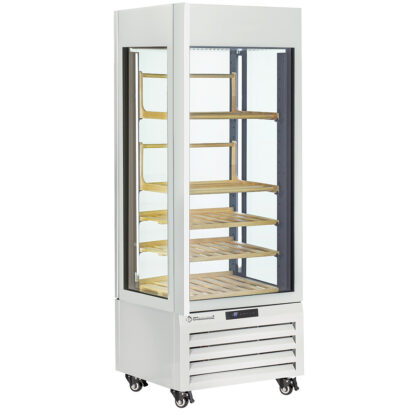Fully glassed showcase" 440 Lt., 1 level + 4 shelves, ventilated - WINE - WHITE