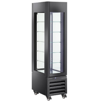FULL vitrine 260 Lt., 5 glass levels, ventilated - PASTRY - BLACK