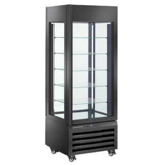 Fully glassed showcase" 440 Lt., 5 glass levels, ventilated - CHOCOLATE - BLACK