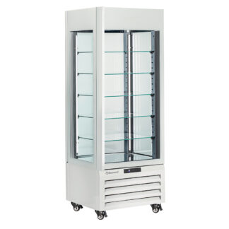 Fully glassed showcase" 440 Lt., 5 glass levels, ventilated - CHOCOLATE - WHITE