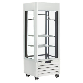 Fully glassed showcase" 440 Lt., 2 shelves & meat bar, ventilated - MEAT - WHITE