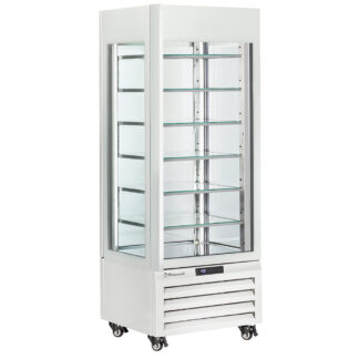 Vitrine "FULL glazed" 440 Lt., 6 glass levels, static - ICE CREAM - WHITE