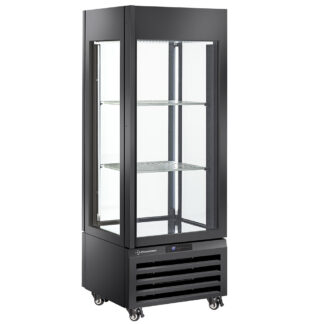 Fully glassed showcase" 440 Lt., 1 level + 2 shelves, ventilated - WINE - BLACK