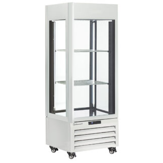 Fully glassed showcase" 440 Lt., 1 level + 2 shelves, ventilated - WINE - WHITE
