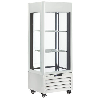 Fully glassed showcase" 440 Lt., 1 level + 2 shelves, ventilated - WINE - WHITE