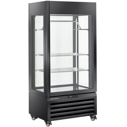 Fully glassed showcase" 600 Lt., 2 shelves & meat bar, ventilated - MEAT - BLACK