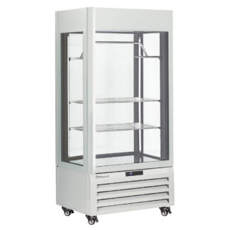 Fully glassed showcase" 600 Lt., 2 shelves & meat bar, ventilated - MEAT - WHITE
