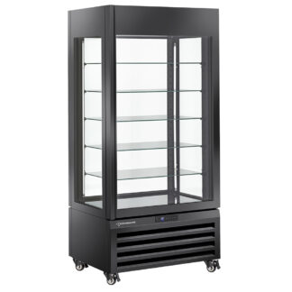 FULL vitrine 600 Lt., 5 glass levels, ventilated - ICE CREAM & PASTRY - BLACK