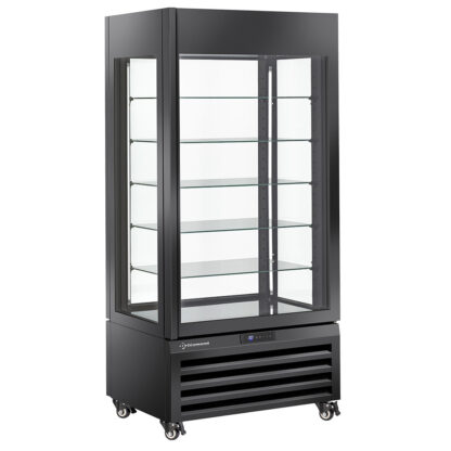 FULL vitrine 600 Lt., 5 glass levels, ventilated - ICE CREAM & PASTRY - BLACK