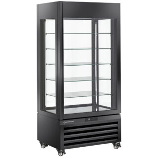 Fully glassed showcase" 600 Lt., 5 glass levels, ventilated - CHOCOLATE - BLACK