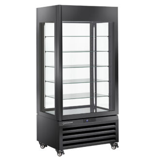 FULL vitrine 600 Lt., 5 glass levels, ventilated -  PASTRY - BLACK