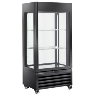 Fully glassed showcase" 600 Lt., 1 level + 2 shelves, ventilated - WINE - BLACK