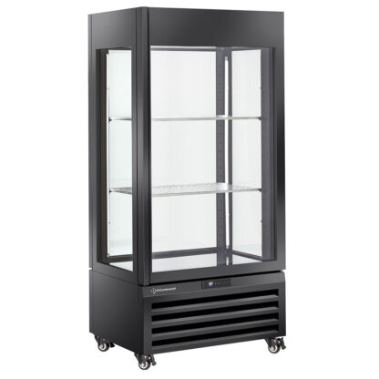 Fully glassed showcase" 600 Lt., 1 level + 2 shelves, ventilated - WINE - BLACK