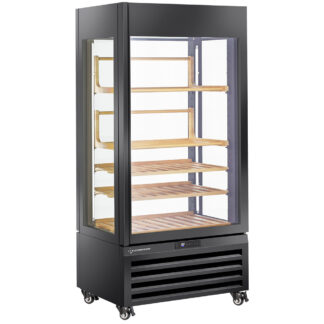 Fully glassed showcase" 600 Lt., 1 level + 4 shelves, ventilated - WINE - BLACK