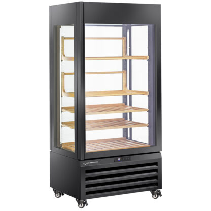 Fully glassed showcase" 600 Lt., 1 level + 4 shelves, ventilated - WINE - BLACK