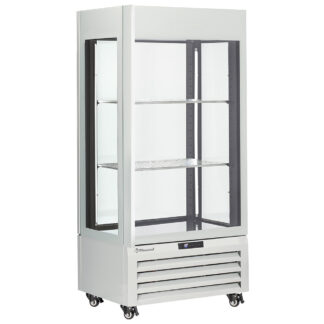 Fully glassed showcase" 600 Lt., 1 level + 2 shelves, ventilated - WINE - WHITE