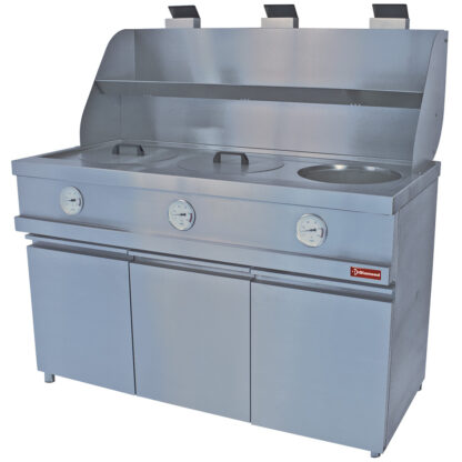 Gas fryer HEAVY DUTY, 3 round basins, mechanic