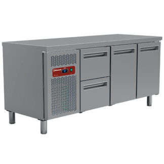 Cooling table, ventilated, 3 doors GN 1/1(405 Lit.) + Kit drawers block (1/2 + 1/2)