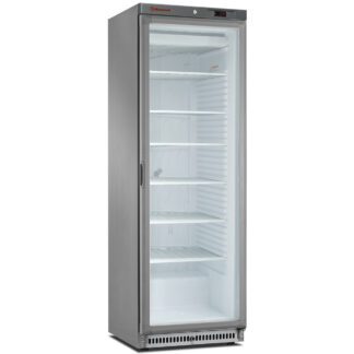 Freezer, static, glass door, 400 liters. stainless steel
