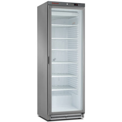 Freezer, static, glass door, 400 liters. stainless steel