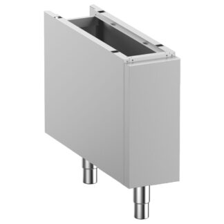 Closed base on removable feet in stainless steel