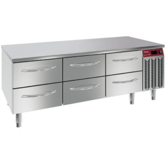 Refrigerated base, 6x1/2  drawers GN1/1- h 100 mm