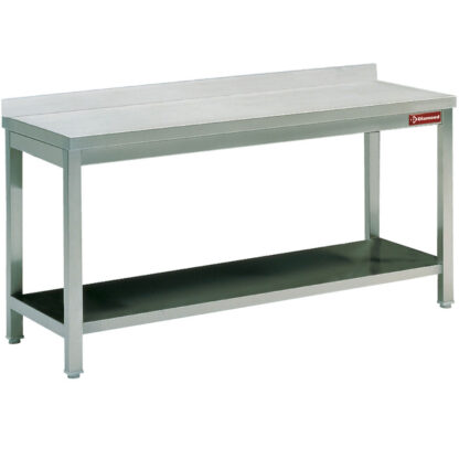 Work table with  undershelf + rear edge