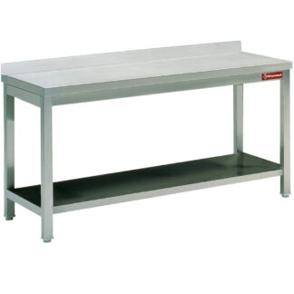 Work table with  undershelf + rear edge
