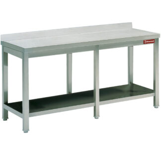 Work table with  undershelf + rear edge