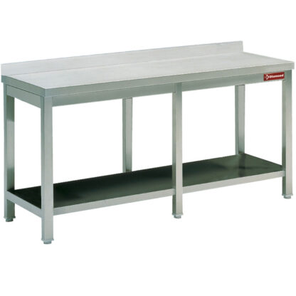 Work table with  undershelf + rear edge