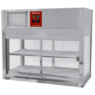 Refrigerated display, 4 glass sides, 2 x 2 sliding doors