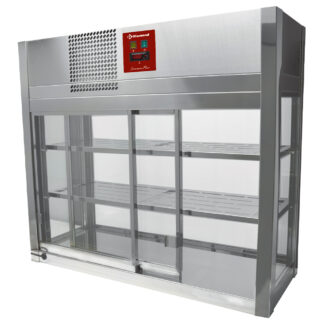 Refrigerated display, 4 glass sides, 2 x 2  sliding doors